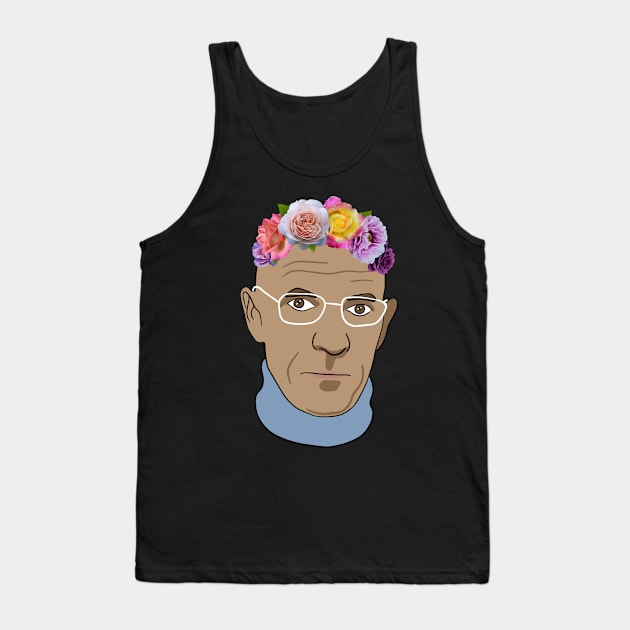 Michel Foucault - Portrait With Flower Crown Tank Top by isstgeschichte